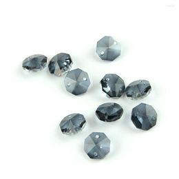 Chandelier Crystal Smoke Grey 14mm Octagon Beads With 1 Hole/2 Holes Lighting Lamp Parts Strand Component For Home Wedding & DIY