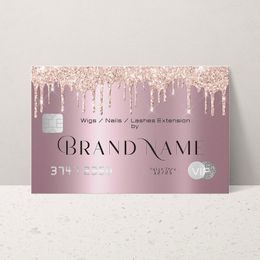 Greeting Cards Glitter Golden Own Design Paper Loyalty for Business Packing Professional Custom Printer Your Order Beauty Makeup Girl 230111