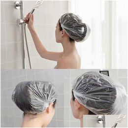 Shower Caps Packaging Bags 100Pcs Disposable Bath Cap Plastic Waterproof Woman Head Hair Er Bathing Hat Drop Delivery Home Garden Ba Dhkbq