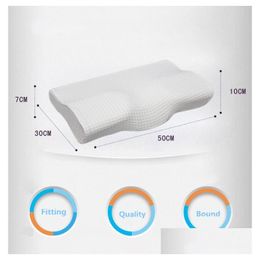 Pillow Orthopaedic Latex Magnetic 50X30Cm White Colour Neck Slow Rebound Memory Foam Cervical Health Care Pain Release Drop Delivery H Dh3Mn