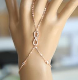 Link Bracelets Rose Gold Colour Vintage Infinity For Women Pulseiras Statement Friend Bijoux Bridesmaids Gift