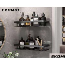 Bathroom Shelves Ekomoi Punch Shelf Nodrill Corner Shees Shower Kitchen Organizer Storage Rack Holder Accessories Set 211112 Drop De Dh5Ve