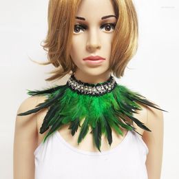 Bow Ties Party Feather Fake Collar With Artificial Pearl Halloween Cosplay Choker Gothic Stage Brazil Rave Accessory