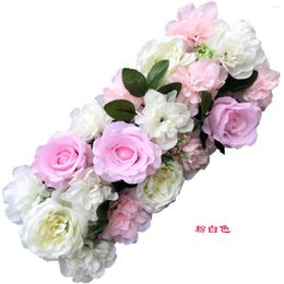 Decorative Flowers 10pcs Flower Row Road Lead Silk Artificial Fake Rose Wedding Shop Company Celebration Opening Event