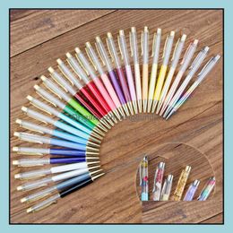 Ballpoint Pens Floating Glitter Diy Pen Japan Stationery Christmas Gifts Kids Dried Flower Small Shell Whelk Crystal Dhs Drop Delive Otztl