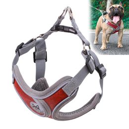 Dog Collars & Leashes Harness For Small Medium Dogs No Pull Step-In And Leash Set Choke Free Soft Padded Pet Vest Reflective