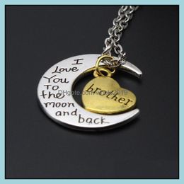 Pendant Necklaces Statement Engraving Pendants High Quality Jewelry I Love You Family 925 Sier 24K Gold Chains Drop Delivery Dhuhe