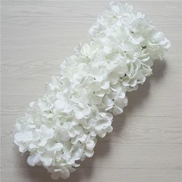 Decorative Flowers Artificial Silk Row Road Lead Hydrangea Rose Wedding Centrepieces Flower Strip Party Backdrop Arch Stage Decor Wholesale