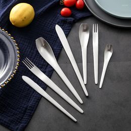 Dinnerware Sets Simple Modern Cutlery Set Portable Eco Friendly Stainless Steel Design Tablewear Cubiertos Dorados Home Decoration Ec50cj