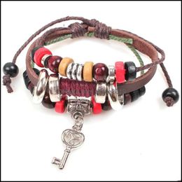 Charm Bracelets Leather Bracelet Adjustable Genuine Chain Infinity Drop Delivery Jewelry Dhbhl