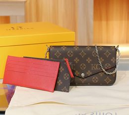 3pcs set Genuine Leather designer bags wallets Women Classic Pochette Felicie Bag Luxurys Handbags Shoulder handbag Clutch Tote Messenger Purse