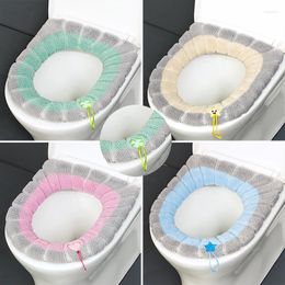 Toilet Seat Covers Thick Cushion Cover With Handle Soft Washable Bowl Warming Tool Bathroom Accessorie