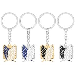 Party Favour Cartoon Keychain Square Metal Attacking Nt Investigation Corps Logo Keychains Individually Packaged Size 2.6Cmx3.7Cm Dro Dhbfo