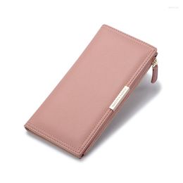 Wallets Two Fold Long Wallet For Women Korean Fashion Holder With Coin Pocket Clutch Purse Made Of Leather Slim