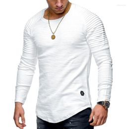 Men's T Shirts Men's Long Sleeve Muscle Slim Shirt Solid Colour Fit Fitness Tops Fashion T-Shirts Casual O-Neck Male Tshirt Tee Homme