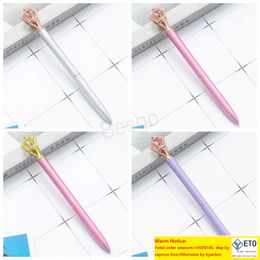 Crown Ballpoint Pens Student Writing Metal Ball Pens School Business Painting Signature Supplies Cartoon Gift Stationery