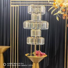 Party Decoration 1pcs2pcs5PCS Style Crystal Flower Rack Gold Arch Stand Road Lead Wedding Centrepiece For Event