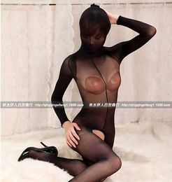 sex toys Sex stockings Sexy ultra-thin Pullover one-piece Baotou men and women open crotch not file feeling socks fun silk