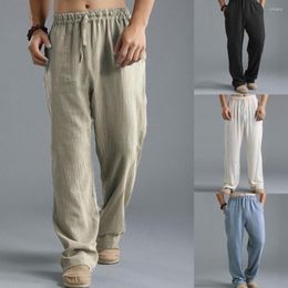 Men's Pants Men's Oversized Slacks Linen Breathable Sweatpants Casual Four Seasons Straight For Daily Sports Wear