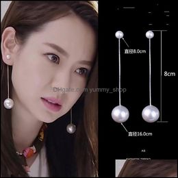 Stud Fashion Have Stamps White Hoop Pearl Earrings Aretes For Lady Women Party Wedding Jewellery With Bride Lovers Gift 68 W2 Drop Deli Dha2Q