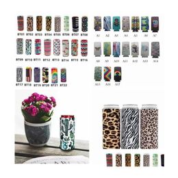 Other Kitchen Tools 17X8.5Cm Can Cooler Slim Insators Neoprene Beverage Beer Collapsible Cola Bottle Koozies Cactus Leopard Sleeve F Dh5Pf