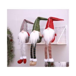 Christmas Decorations 4 Styles Nomes Hang Leg Swedish Figurines Handmade Gnome Faceless Plush Doll For Ornaments Gifts Kids Xmas Dec Dh6Yx