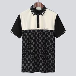 100% Cotton Mens Designer Polo Shirts Casual T Shirts Full body letters Print High Qualitys Cotton Breathable Lapel Top Fashion Sports polos M-XXXL