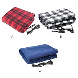 Blankets Electric Blanket Classic Plaid Portable Car Heating Carpets Energy Travel Heated Mat Warmer Cold Weather Red Grid