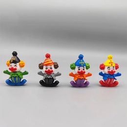 Decorative Objects Figurines 4Pcs Creative Cute Circus clown Ornament Miniature Figures Resin Action firgure dolls Micro Landscape Decorations 230111