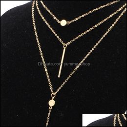 Chokers Idealway Women Fashionable Mtilayer Chain Necklace Gold Plated Summer Charms Choker For Jewelry 146 R2 Drop Delivery Necklac Dhvud