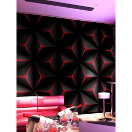 Wallpapers Ktv Wallpaper Karaoke Flashing Wall Ering 3D Stereo Reflective Lattice Geometric Pattern Theme Box Background Paper Drop Dhslz