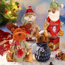 Gift Wrap Candy Bag Doll Children Christmas Snowman Santa Elk Apple Pocket Stocking Holiday Props Home Decor