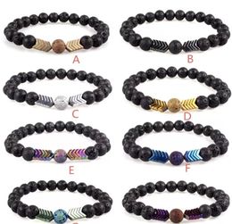 Charm Bracelets Natural Volcanic Lava Stone Essential Oil Diffuser Bangle Healing Nce Yoga Magnet Arrow Beads Bracelet Drop Delivery Dhhhx