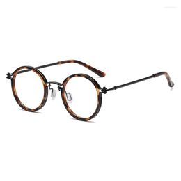 Sunglasses Frames Vintage Handmade Round Nearsight Eyeglasses Anti-blue Artsy Eyewear Double Rim Industrial Retro Spectacles