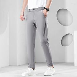 Men's Suits Men's 2023 Thin Suit Pants Solid Colour Smart Casual Business Fit Body Stretch Trousers Men Cotton Formal Breathable