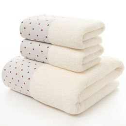Towel Cotton Bath Set For Adult Solid Colours Knitted Absorbent Face Hand Towels Sport Terry Washcloth Travel Beach