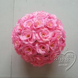 Decorative Flowers 16 Colors 30cm/12 Inch Wedding Decorations Silk Kissing Pomander Rose Balls Bouquet