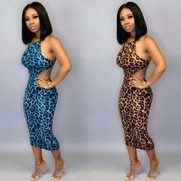 Women S Casual Dresses Clothing Hollow Sexy Strap Leopard Print Dress