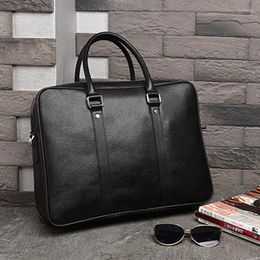 Briefcases AETOO Men's Leather Handbag Double Zipper Cowhide Fashion Bag Business Head Layer Briefcase Single Shoulder Cross-body