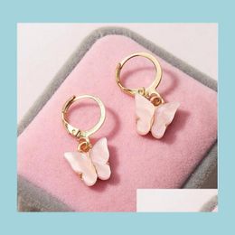 Dangle Chandelier Fashion Earrings Acrylic Butterfly Small Fresh Sweet Colorf Earring Epacket Ship Drop Delivery Jewellery Dhrwo