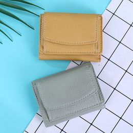 Wallets 2023 Women Mini Wallet Short Simple Tri-fold Ladies Multi-card Bags Anti-theft Brush Famale Coin Small