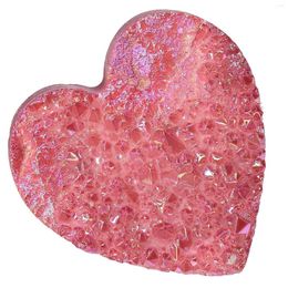 Jewelry Pouches TUMBEELLUWA Shining Love Heart Aura Crystal Cluster Electroplating Titanium Coating Rock Quartz Ornaments Room Decor