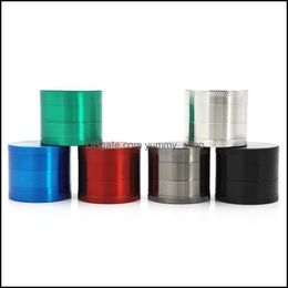 Accessories Top Quality Colorf 40X35Mm 4 Parts Zinc Alloy Herb Grinder For Tobacco Smoking Herbal Grinders 100 Pack Drop Delivery Ho Otlfm