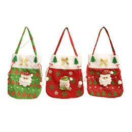 Storage Bags Christmas Candy Gift Cute Santa Claus Snowman Cookie Packaging Party Handbag Kids Merry Tqq Drop Delivery Home Garden H Dh6Nc