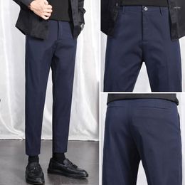 Men's Pants READY STOCK Business Style Ankle Fashion Men Slim Fit Comfortable Stretch Nine-length Casual Pure Color Trousers