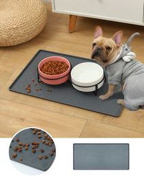 Dog Bowls Feeders Pet Food Mat Placemat For Puppy Bowl Pad Dogs and Cats Waterproof Feeding Prevent Water Overflow Silicone 230111