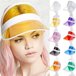 Wide Brim Hats Women Man Transparent Summer Sun Visor Party Casual Clear Plastic Adult Sunscreen Cap Sunhat Unisex Outdoor Hat