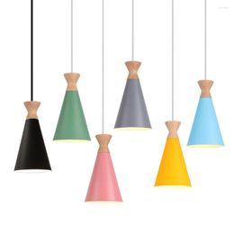 Pendant Lamps Modern Wooden LED Lights Simple Indoor Light Fixtures Restaurant Home Decor Lighting Dining Room Nordic Hanging