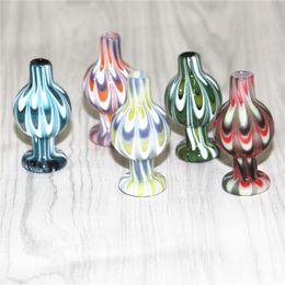 Hookahs OD 25mm Colourful Glass Carb Cap for quartz banger smoke accessory glass water pipe dab oil rig ash catchers