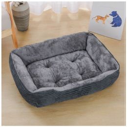 kennels pens Bed for Dog Cat Pet Square Plush Kennel Medium Small Sofa Cushion Calming House Supplies Accessories 230111
